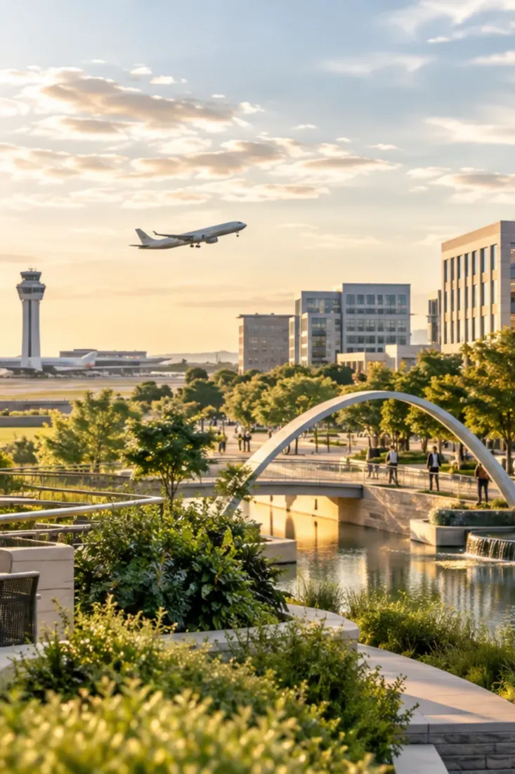 Airport-side business district in Irving