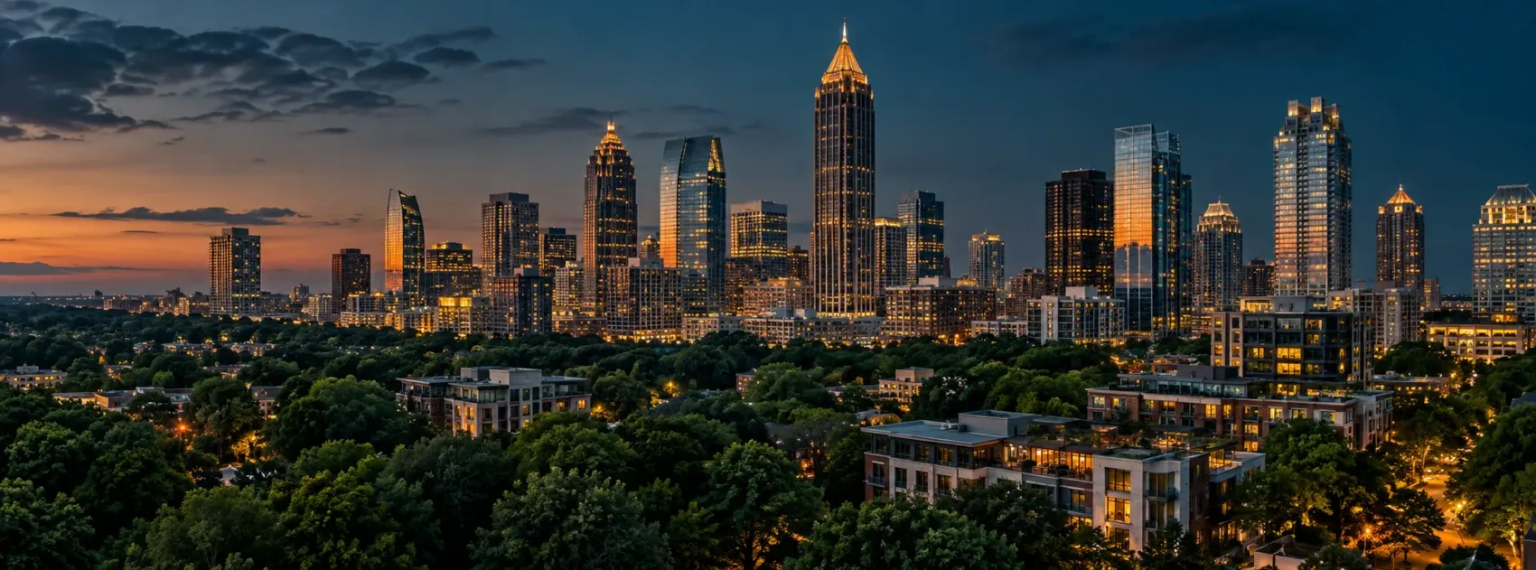 Atlanta skyline at dusk
