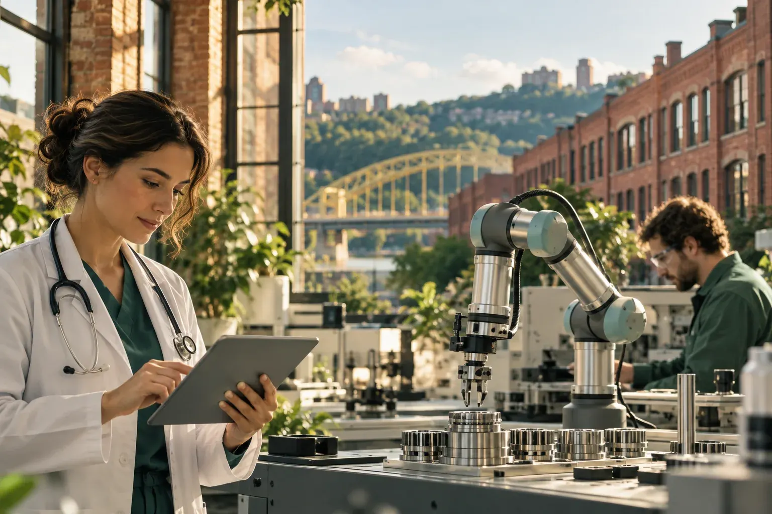 Clinicians and robotics engineers at work in Pittsburgh