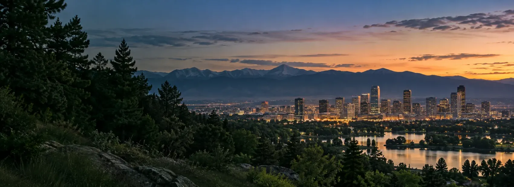 Colorado city lights at dusk