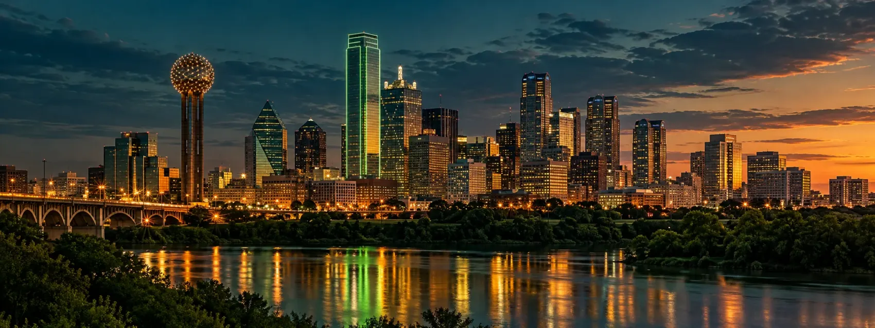 Dallas skyline at night