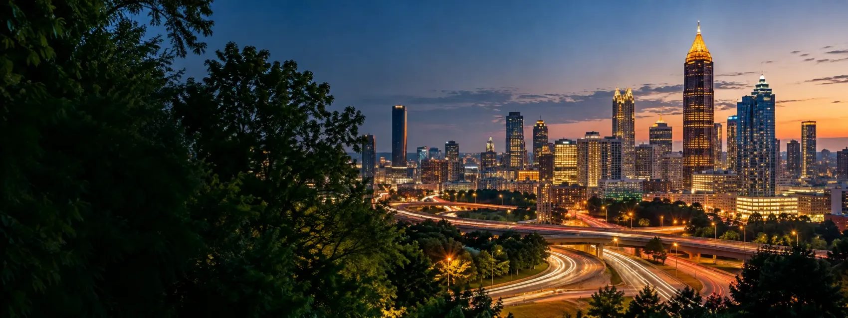 Atlanta skyline at night