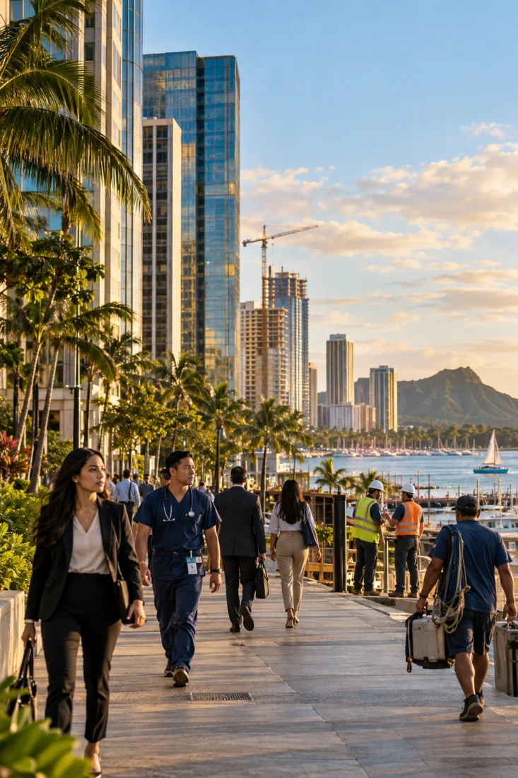 Hospitality and healthcare workers in Honolulu