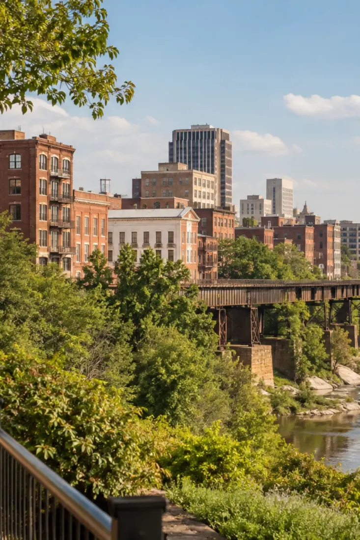 Historic Richmond streets above the river