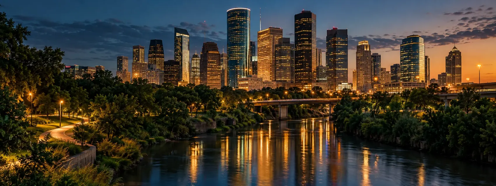 Houston skyline at night