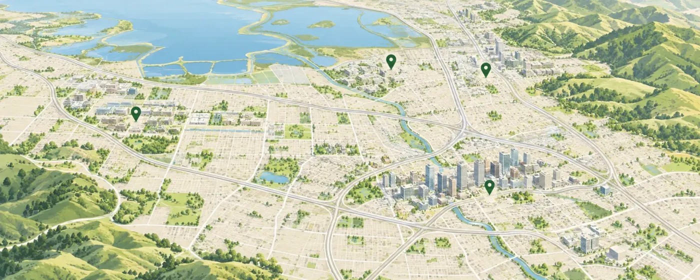 Illustrated map of San Jose and the South Bay
