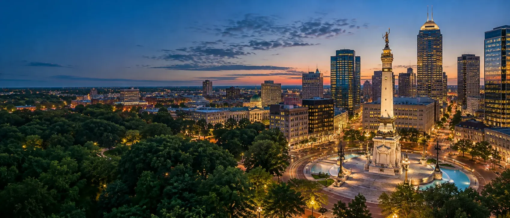 Indianapolis skyline at night
