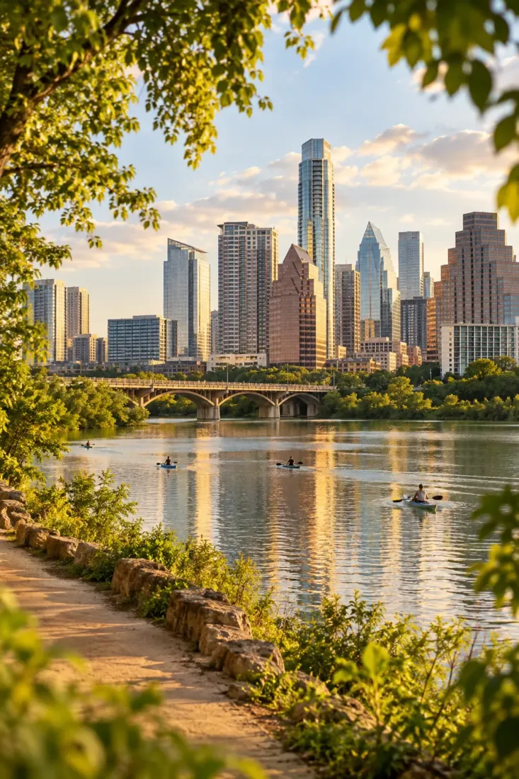 Lady Bird Lake and the Austin skyline