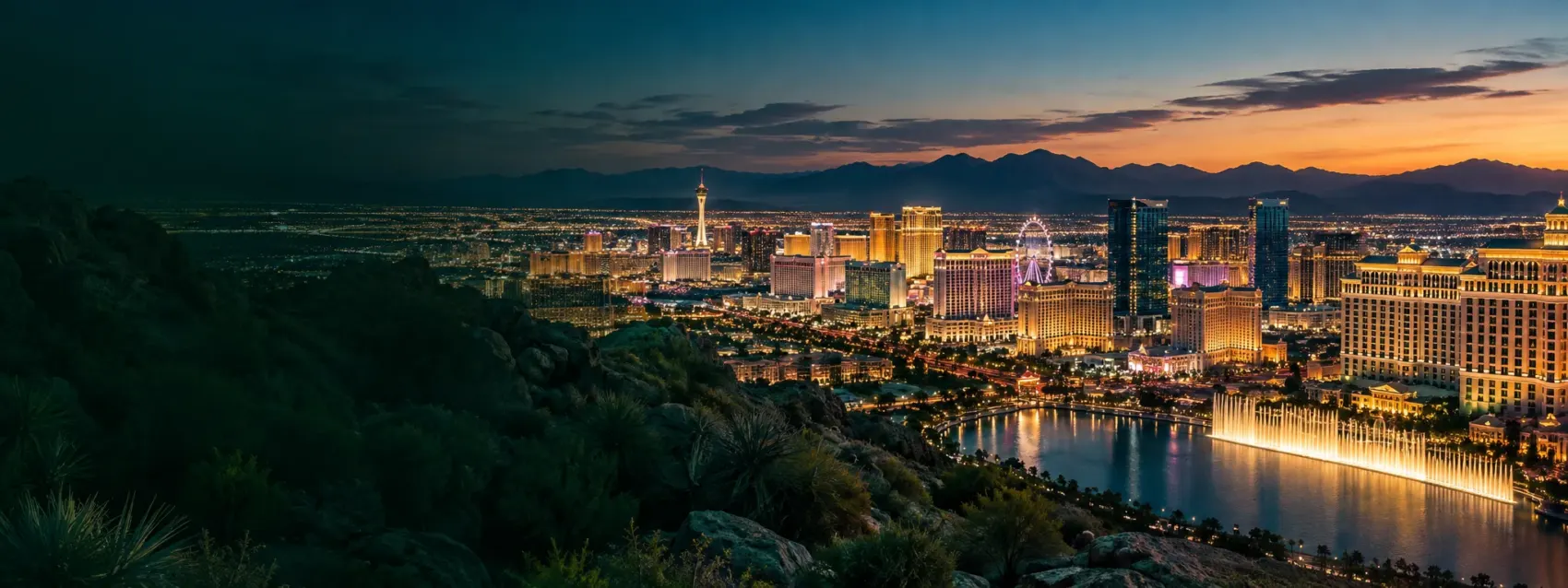 Las Vegas city lights at night