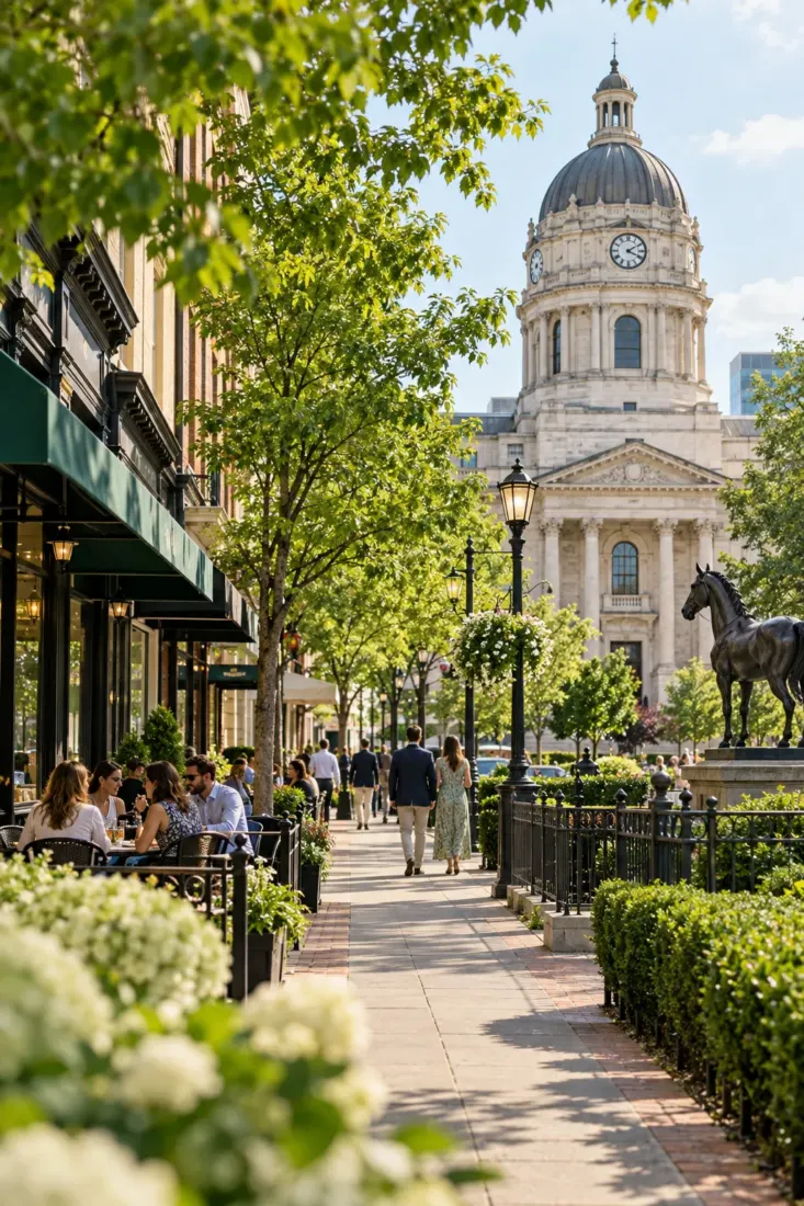Main street leading to a Kentucky courthouse