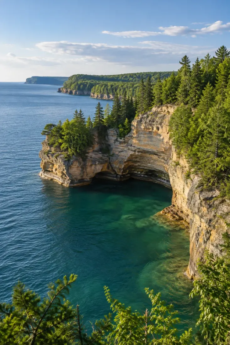 Pictured Rocks cliffs on Lake Superior