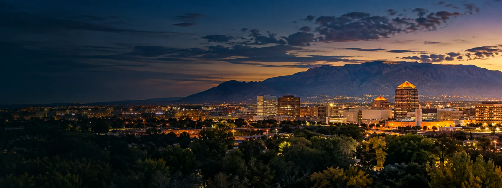 Albuquerque lights at dusk