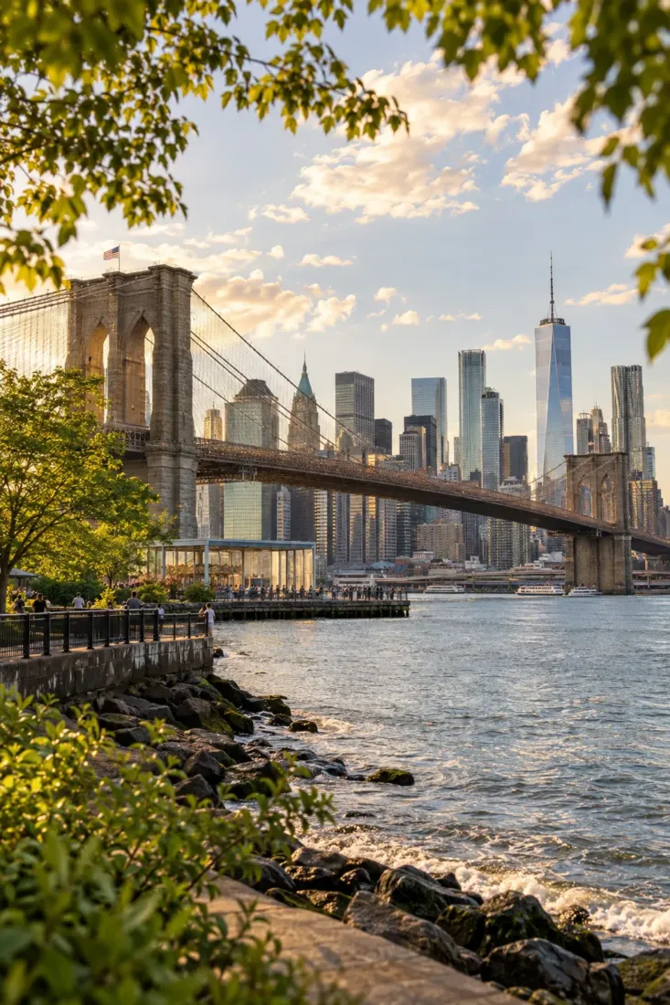 Brooklyn Bridge and the Lower Manhattan skyline