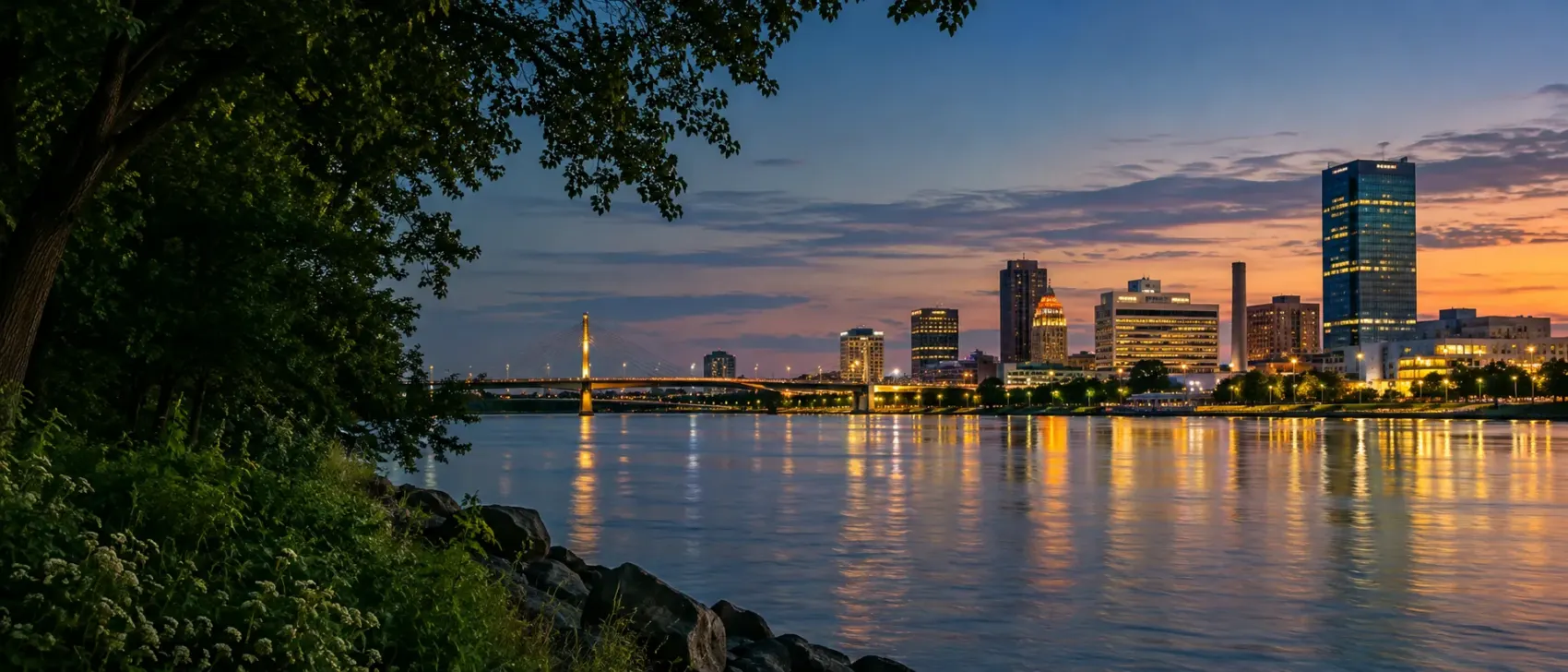 Ohio city skyline at night