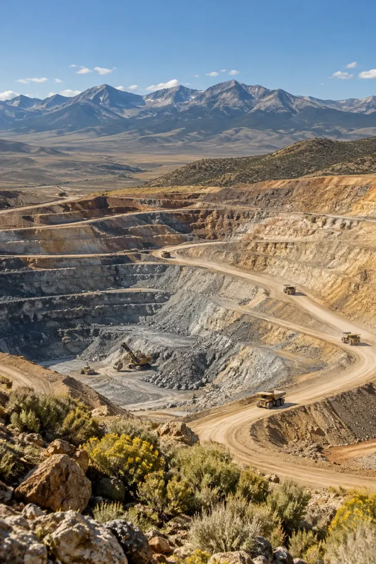 Open-pit mine in the Nevada high desert