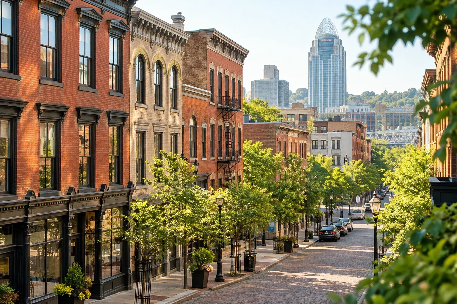 Over-the-Rhine brick buildings in Cincinnati