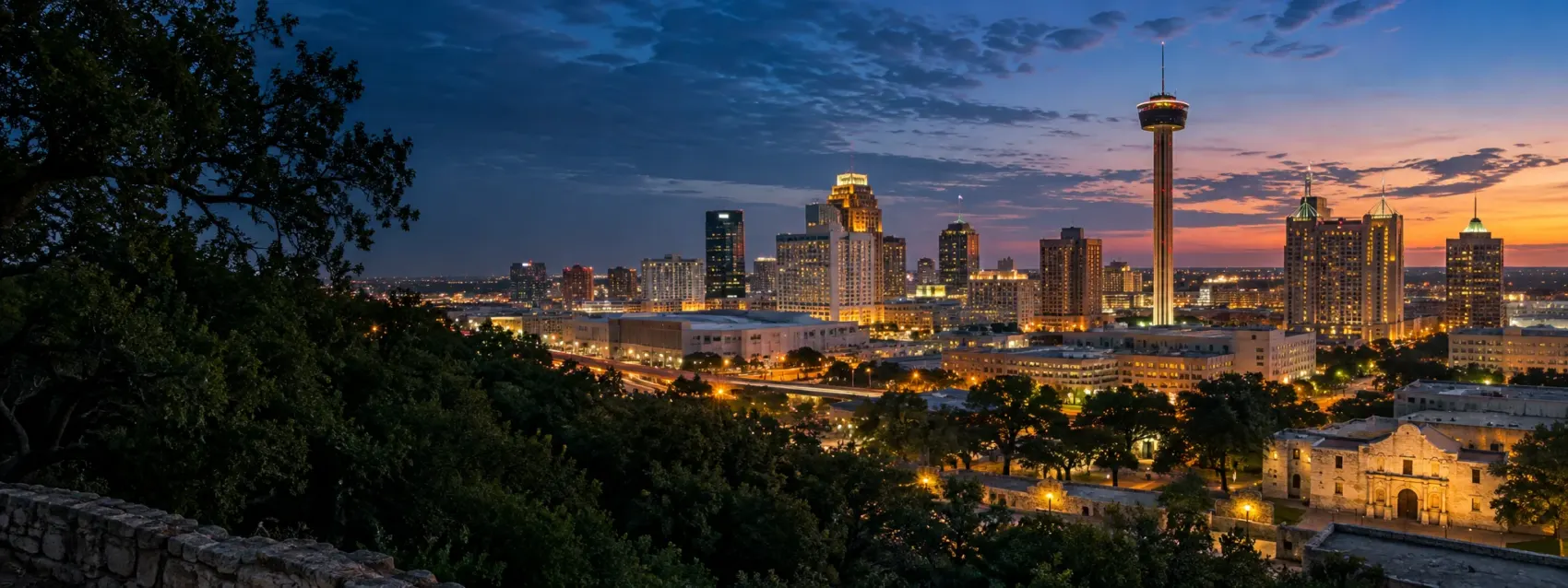 San Antonio skyline at night