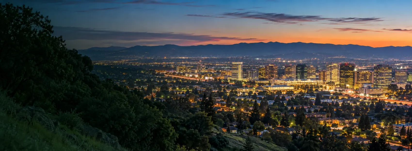 San Jose city lights at dusk