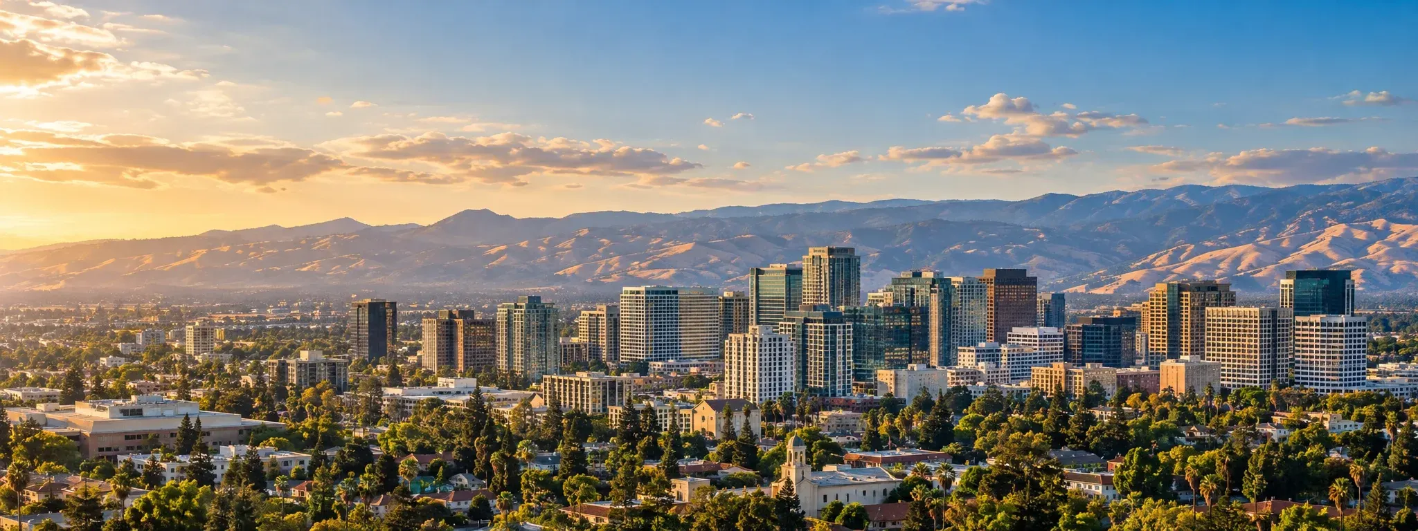 San Jose skyline with the hills behind, where DevSolutionsAI provides AI services in San Jose