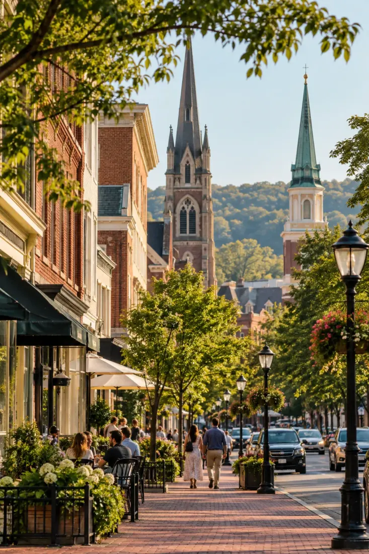 Tree-lined historic street in Maryland