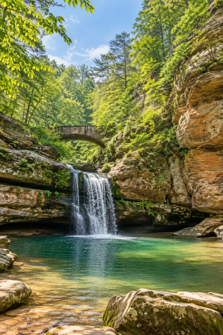 Waterfall in the Hocking Hills of Ohio