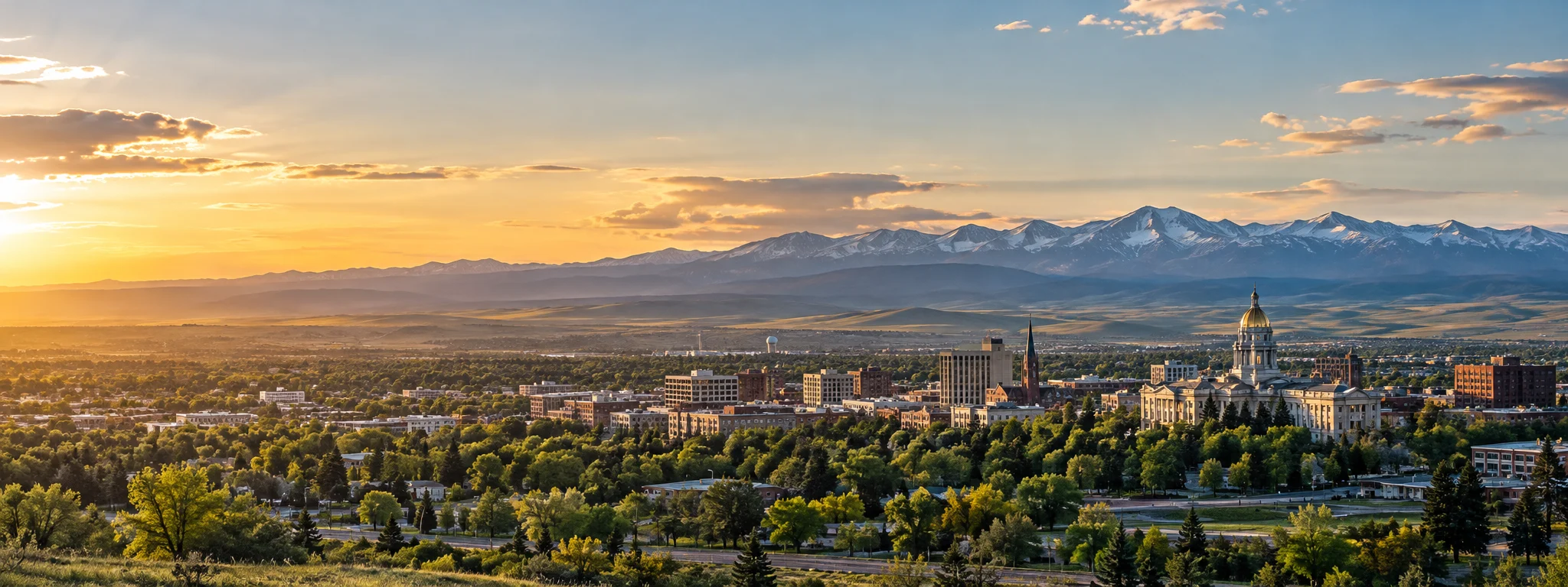 Cheyenne and the plains below distant mountains, where DevSolutionsAI provides AI services in Wyoming